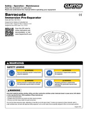 Clayton Barracuda CMX-315C-X Safety, Operation And Maintenance Instructions