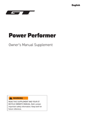 GT Power Performer 2020 Owner's Manual Supplement