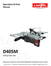 Cantek D405M Operations & Parts Manual