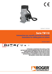 Roger Technology TW110/2000 Instructions And Recommendations For The Installer