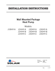 Solair J30HY-C Installation Instructions Manual