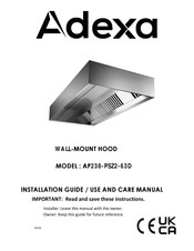 Adexa AP238-PSZ2-63D Installation Manual / Use And Care Manual