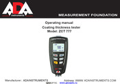ADA INSTRUMENTS ZCT 777 Operating Manual