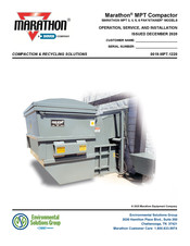 Dover marathon MPT 5 PAK'NTAINER Operation, Service And Installation Manual
