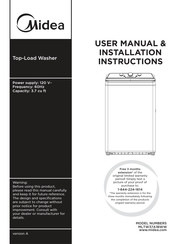 Midea MLTW37A1BWW User's Manual & Installation Instructions