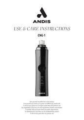 Andis CNG-1 Use & Care Instructions Manual