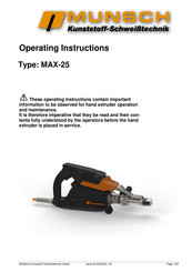 Munsch MAX-25 Operating Instructions Manual