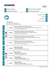 Siemens 3MT70002 Operating Instructions Manual