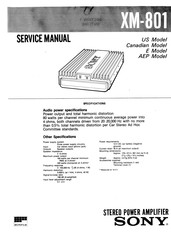 Sony XM-801 Service Manual