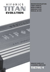 Hifonics TITAN EVOLUTION TXE700/4 User Manual