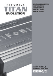 Hifonics TITAN EVOLUTION TXE500/2 User Manual