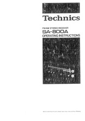 Technics SA-800A Operating Instructions Manual