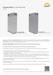 Sunbattery Flex 12.8 Quick Start Manual