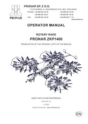 PRONAR ZKP1400 Translation Of The Original Copy Of The Manual