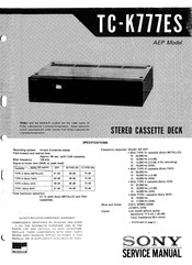 Sony TC-K777ES Service Manual