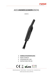 Rotel ACCUHANDCLEANER635CH1 Instructions For Use Manual