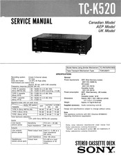 Sony TC-K520 Service Manual