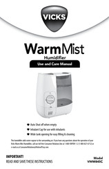 Vicks WarmMist VWM845C Use And Care Manual