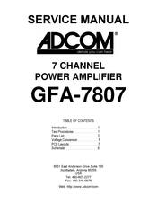 Adcom GFA-7807 Service Manual
