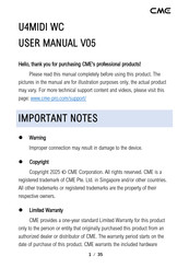 CME U4MIDI WC User Manual