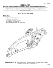 KENTMASTER 151 Operation, Instruction, Installation, Maintenance And Partsbook