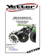 Yetter 2962 R.U.M.D.D.F.O. Operator's Manual