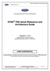 Ford SYNC TDK Quick Reference