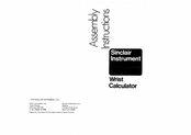 Sinclair Wrist Calculator Assembly Instructions Manual