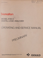 Gould biomation K100-D Operating And Service Manual