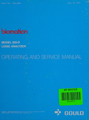 Gould Biomation 920-D Operating And Service Manual