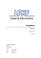 LPKF ProtoMat S103 Manual