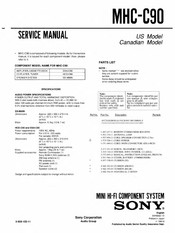 Sony MHC-C90 Service Manual