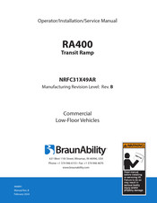 BraunAbility NRFC31X49AR Operator, Installation, Service Manual