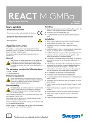 Swegon REACT M GMB Instructions For Use Manual
