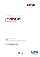NGH REZNOR CRXSL-11 Installation And Operating Manual