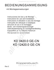 Küppersbusch KD 12420.0 GE-CN Instructions For Use And Installation