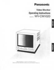 Panasonic WV-CM1020 Operating Instructions Manual