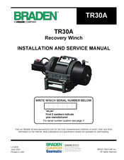 Paccar BRADEN TR30A Installation And Service Manual