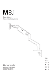 Humanscale M81TBB Assembly Instructions Manual
