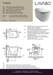 Lavabo TriBeCa 311112 Installation Instruction