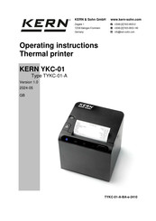 KERN TYKC-01-A Operating Instructions Manual