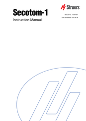 Struers Secotom-1 Instruction Manual