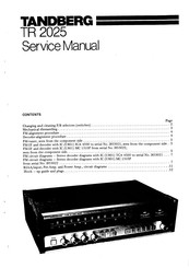 TANDBERG TR 2025 Service Manual