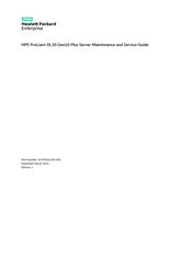 HPE ProLiant DL20 Gen10 Plus Maintenance And Service Manual