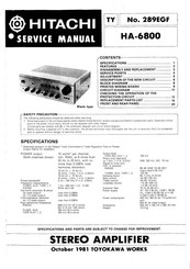 Hitachi HA-6800 Service Manual
