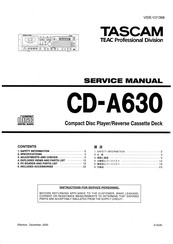 Teac Tascam CD-A630 Service Manual