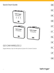 Behringer GO CAM WIRELESS 2 Quick Start Manual