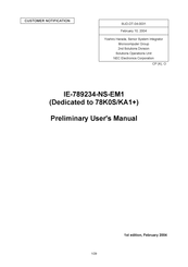 Renesas IE-789234-NS-EM1 Preliminary User's Manual