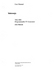 Tektronix TSG1001 User Manual