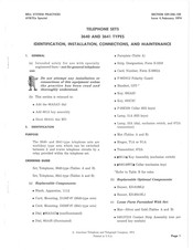 Bell System 3640A2A Identification, Installation, Connections, And Maintenance